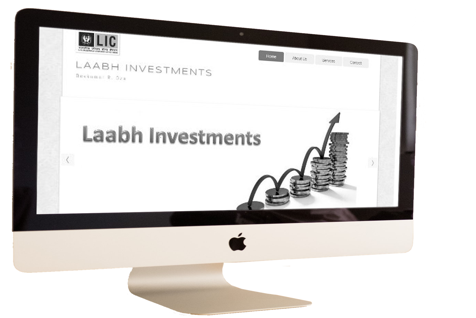 Old website design on iMac